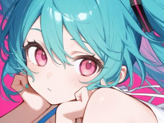 Pink-eyed Hatsune Miku