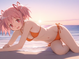 Madoka on the beach