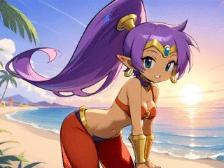 Shantae on the beach