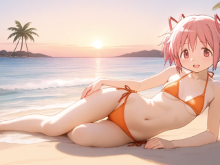 Madoka on the beach