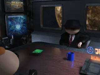 Pumi and Kartsal in the briefing room